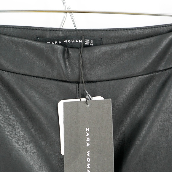 nwt | Zara Woman Faux Leather Ruffle Pants - Picture 6 of 8